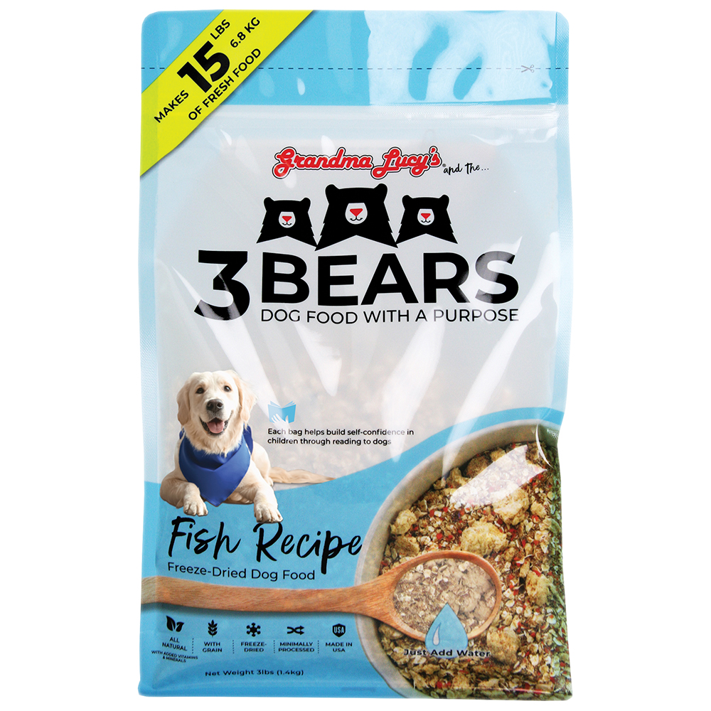 Grandma Lucy's 3 Bears Fish Recipe Freeze-Dried Dog Food - Front
