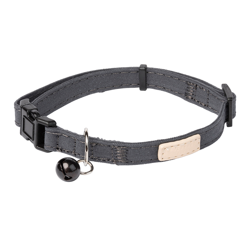 FuzzYard Life Slate Grey Adjustable Cat Collar - Front