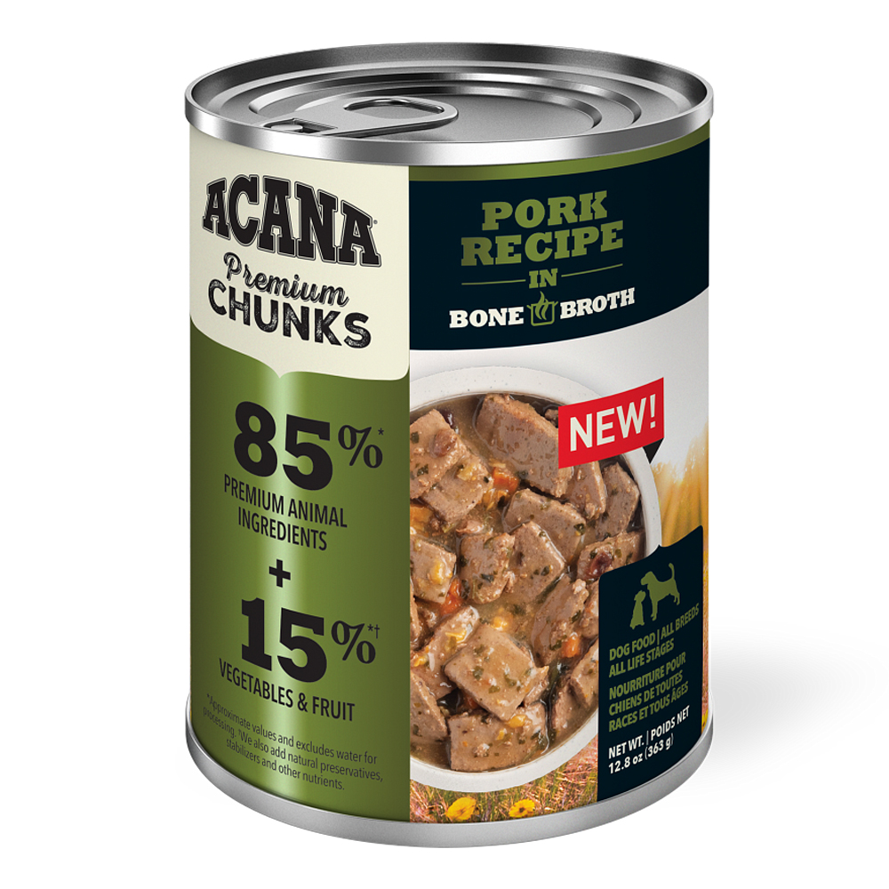 Acana Premium Chunks Pork Recipe in Bone Broth Canned Dog Food - Front