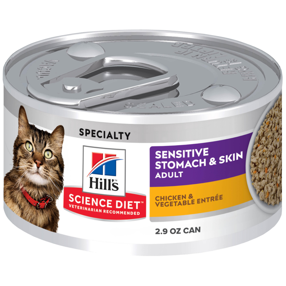 Hill's Science Diet Specialty Sensitive Stomach & Skin Chicken & Vegetable Entrée Adult Premium Canned Cat Food - Front
