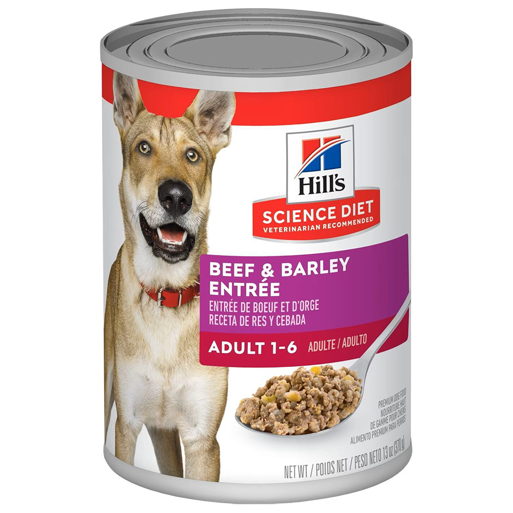 Hill's Science Diet Beef & Barley Entrée Adult 1-6 Premium Canned Dog Food - Front
