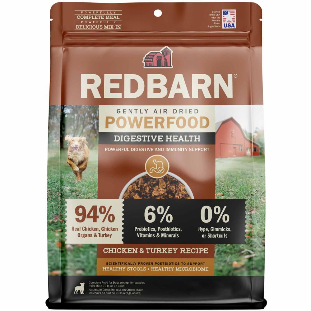Redbarn Power Food Digestive Health Chicken & Turkey Recipe Gently Air-Dried Dog Food - Front