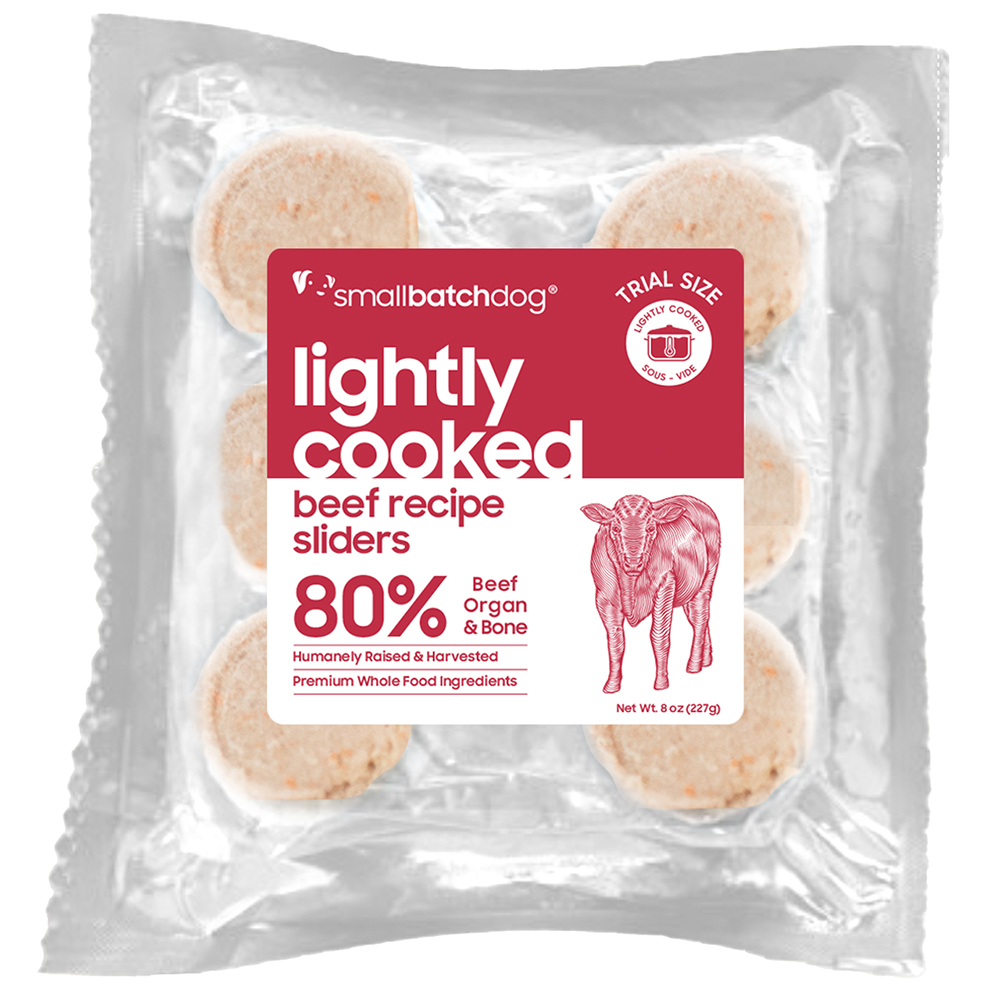 Smallbatch Lightly Cooked Beef Recipe Frozen Dog Food - Front, Trial Size