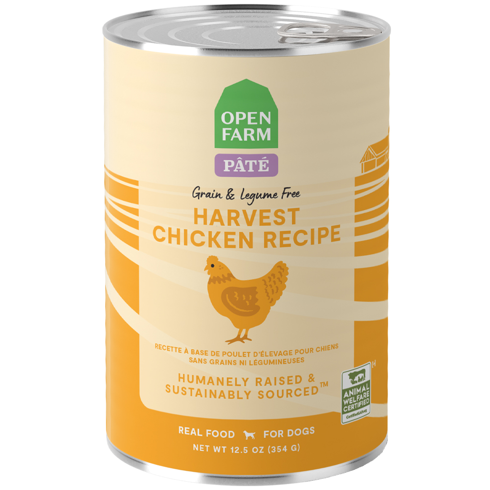 Open Farm Grain & Legume Free Harvest Chicken Recipe Pate Canned Dog Food - Front