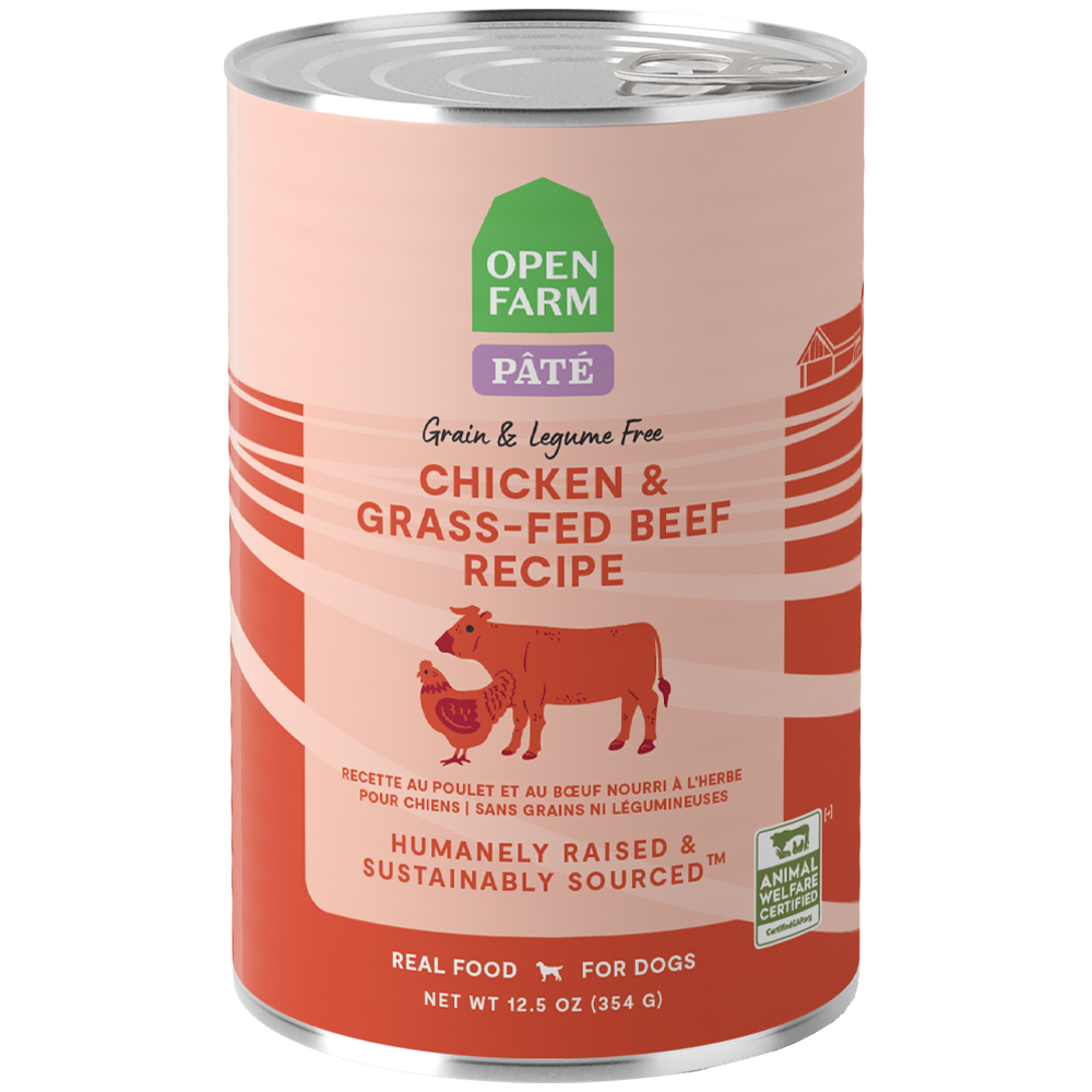 Open Farm Grain & Legume Free Chicken & Grass-Fed Beef Recipe Pate Canned Dog Food - Front