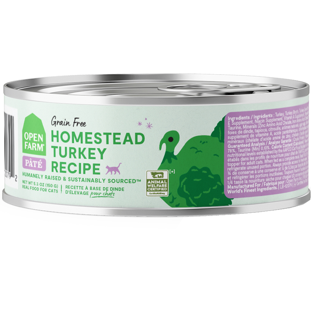 Open Farm Homestead Turkey Recipe Pate Canned Cat Food - Front