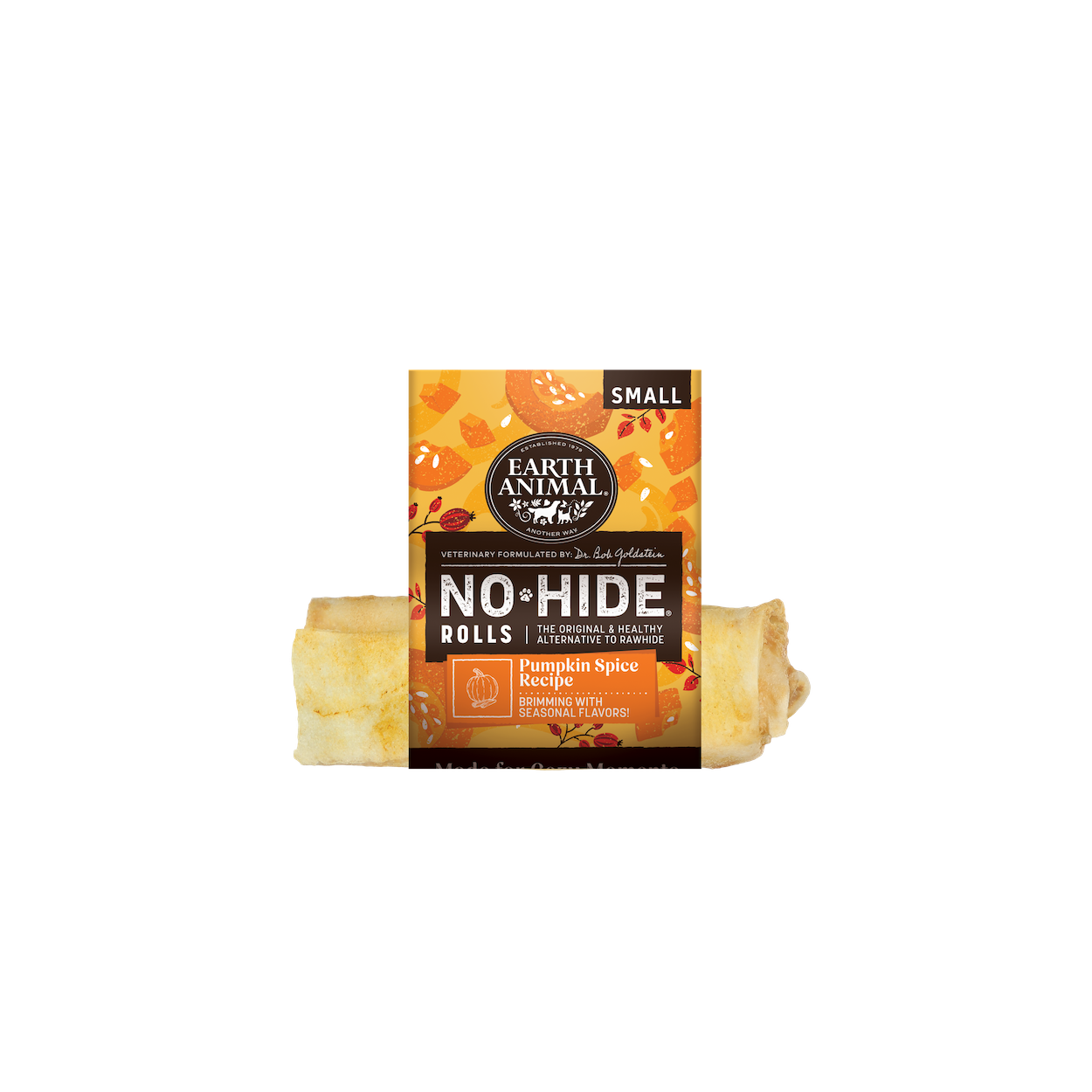 Earth Animal No-Hide Pumpkin Spice Recipe Roll Dog Chew Treat