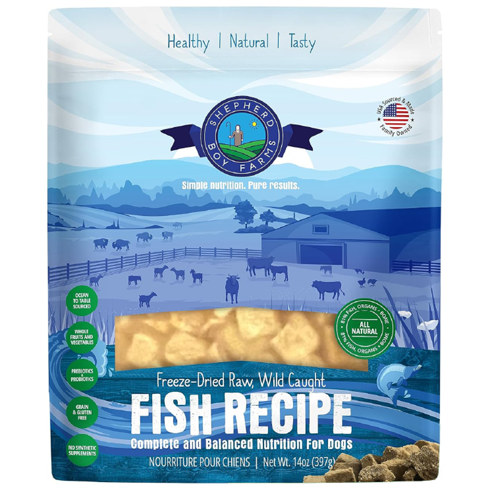 Shepherd Boy Farms Wild Caught Fish Recipe Freeze-Dried Raw Dog Food - Front
