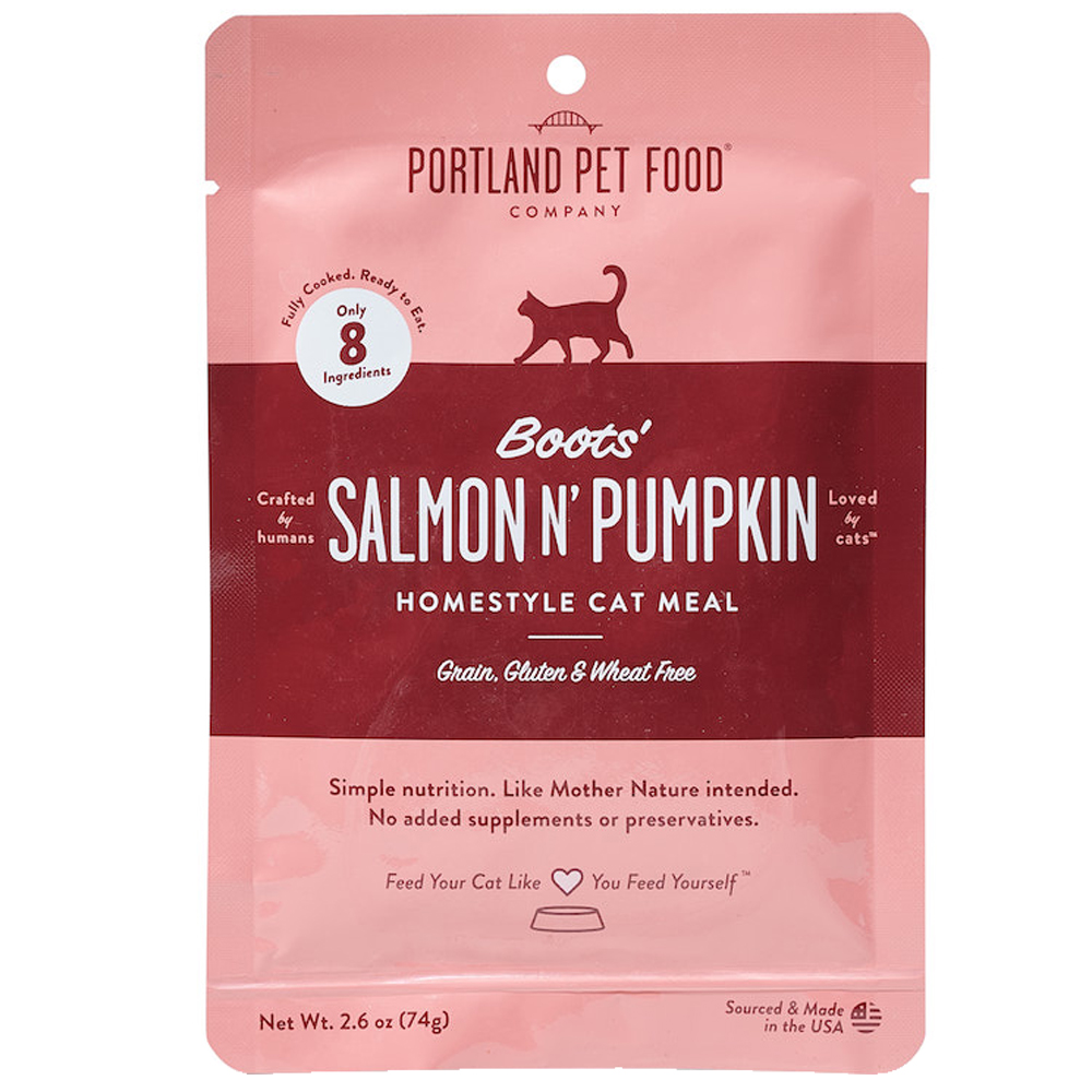 Portland Pet Food Boots' Salmon N' Pumpkin Homestyle Meal Cat Food Topper - Front