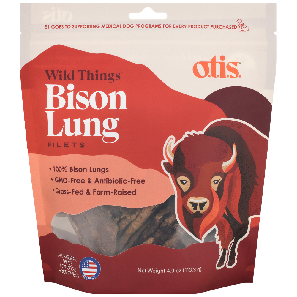 O.t.i.s. Wild Things Bison Lung Filets Dog Treats - Front