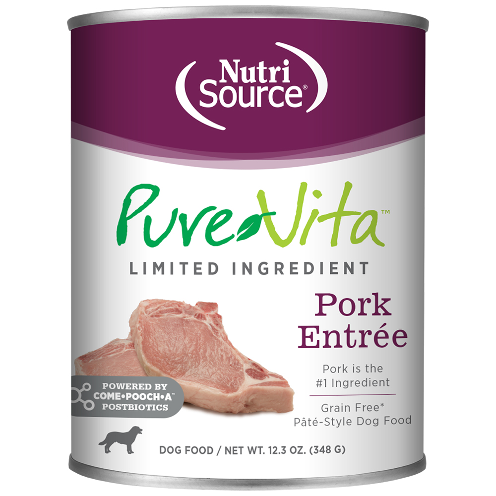 Purevita Limited Ingredient Pork Entrée Pate Canned Dog Food - Front