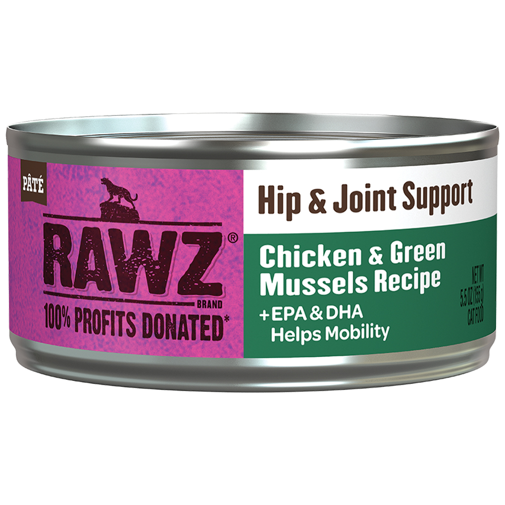 RAWZ Hip & Joint Support Chicken & Green Mussels Recipe Canned Cat Food - Front
