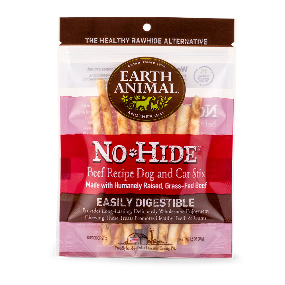 Earth Animal No-Hide Beef Stix Dog & Cat Chew Treats - Front