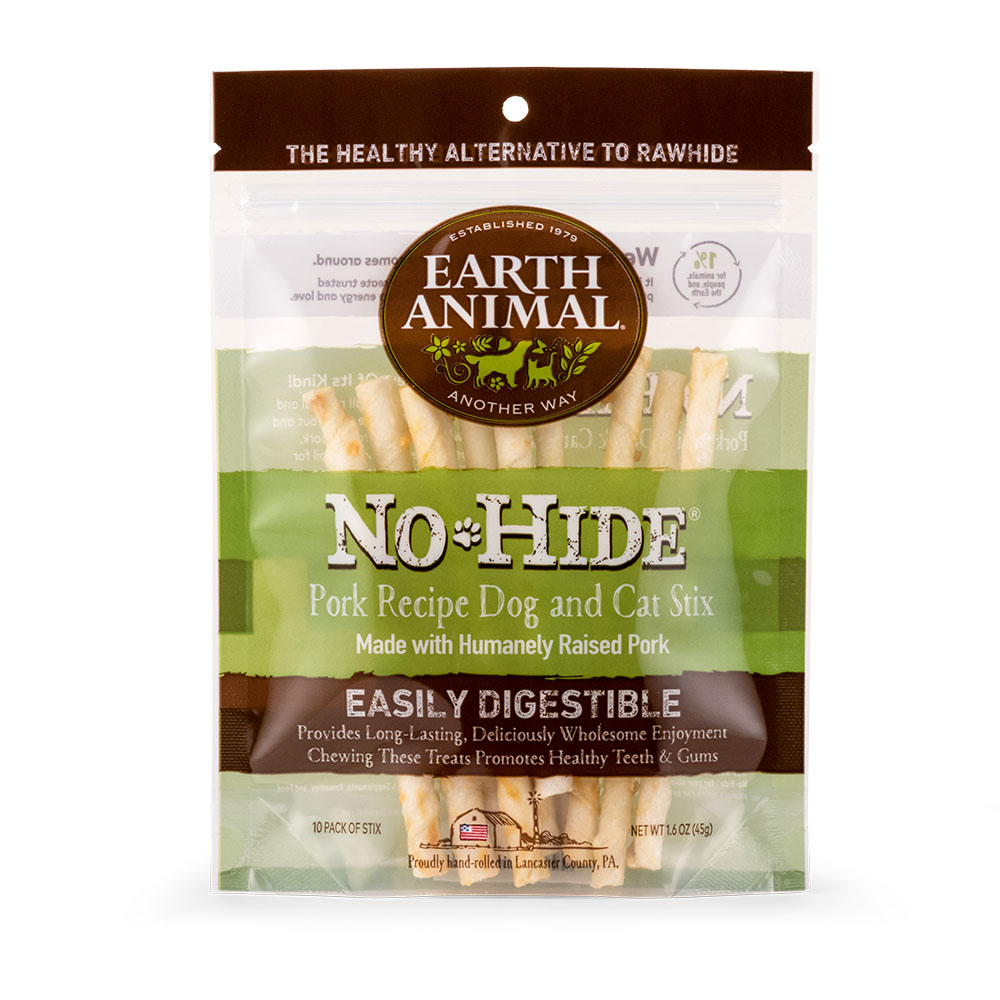 Earth Animal No-Hide Pork Stix Dog & Cat Chew Treats - Front