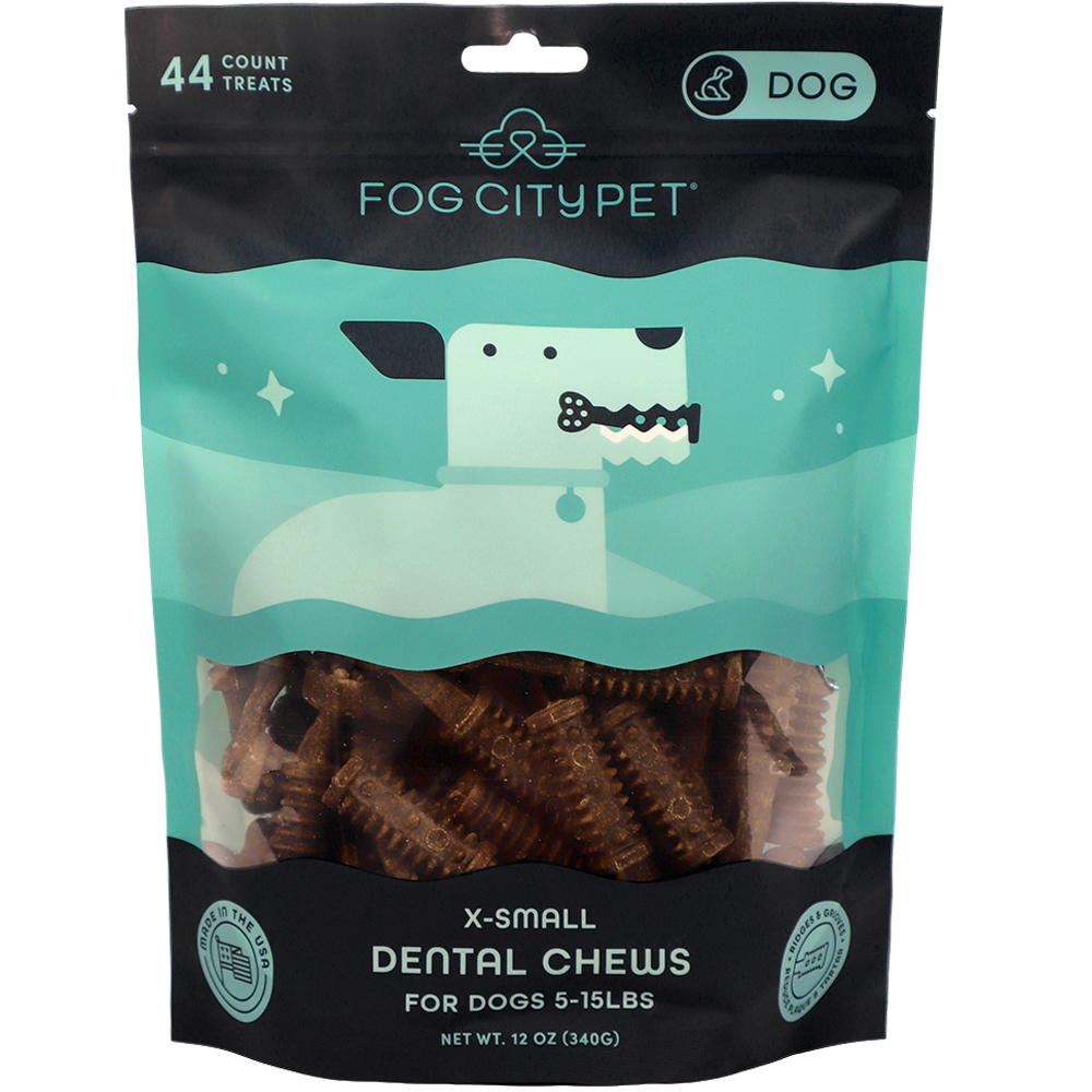 Fog City Pet Dental Dog Chew Treats - Front, X-Small 44ct