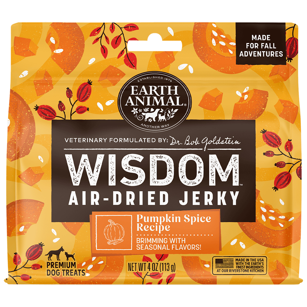 Dr. Bob Goldstein’s Wisdom Air-Dried Jerky Pumpkin Spice Recipe Dog Treats - Front