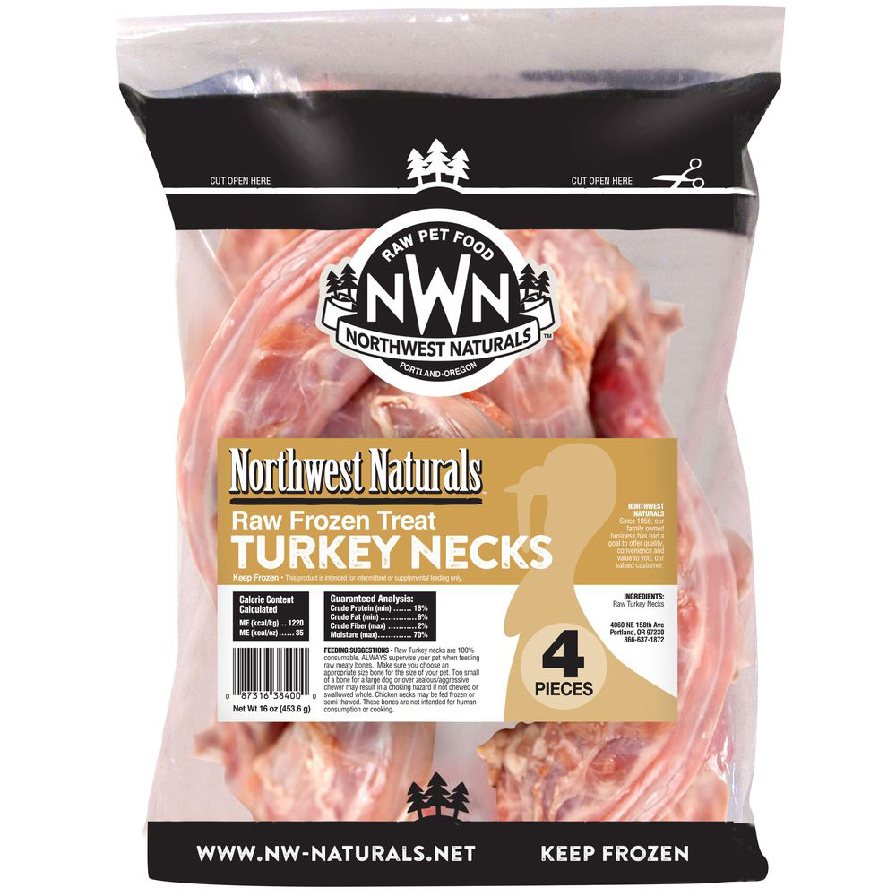 Northwest Naturals Raw Frozen Turkey Neck Dog Chews - Front