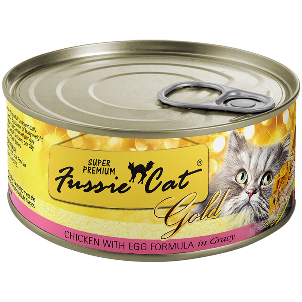 Fussie Cat Super Premium Chicken w/ Egg Formula in Gravy Canned Cat Food - Front