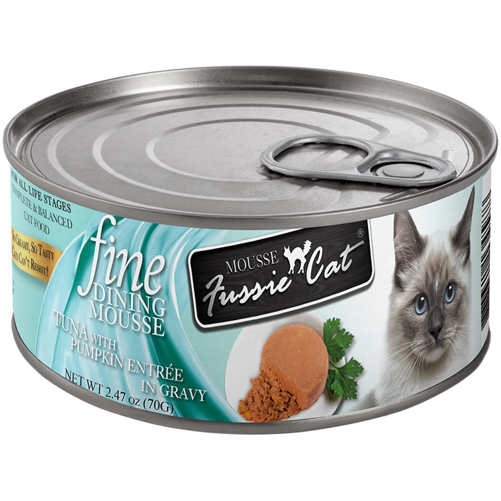 Fussie Cat Fine Dining Mousse Tuna w/ Pumpkin Entrée in Gravy Canned Cat Food - Front