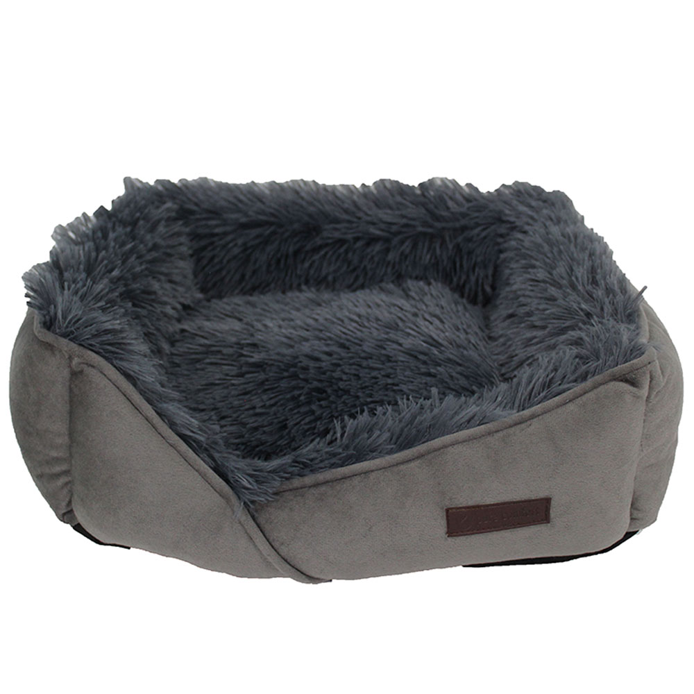 Pure Comfort Dark Gray Cuddler Pet Bed - Front