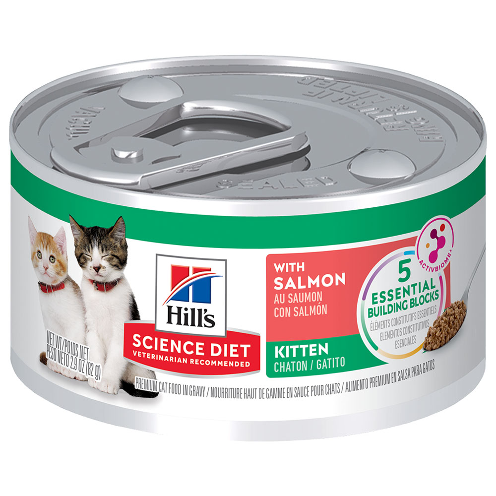 Hill's Science Diet w/ Salmon Kitten Premium Canned Cat Food - Front