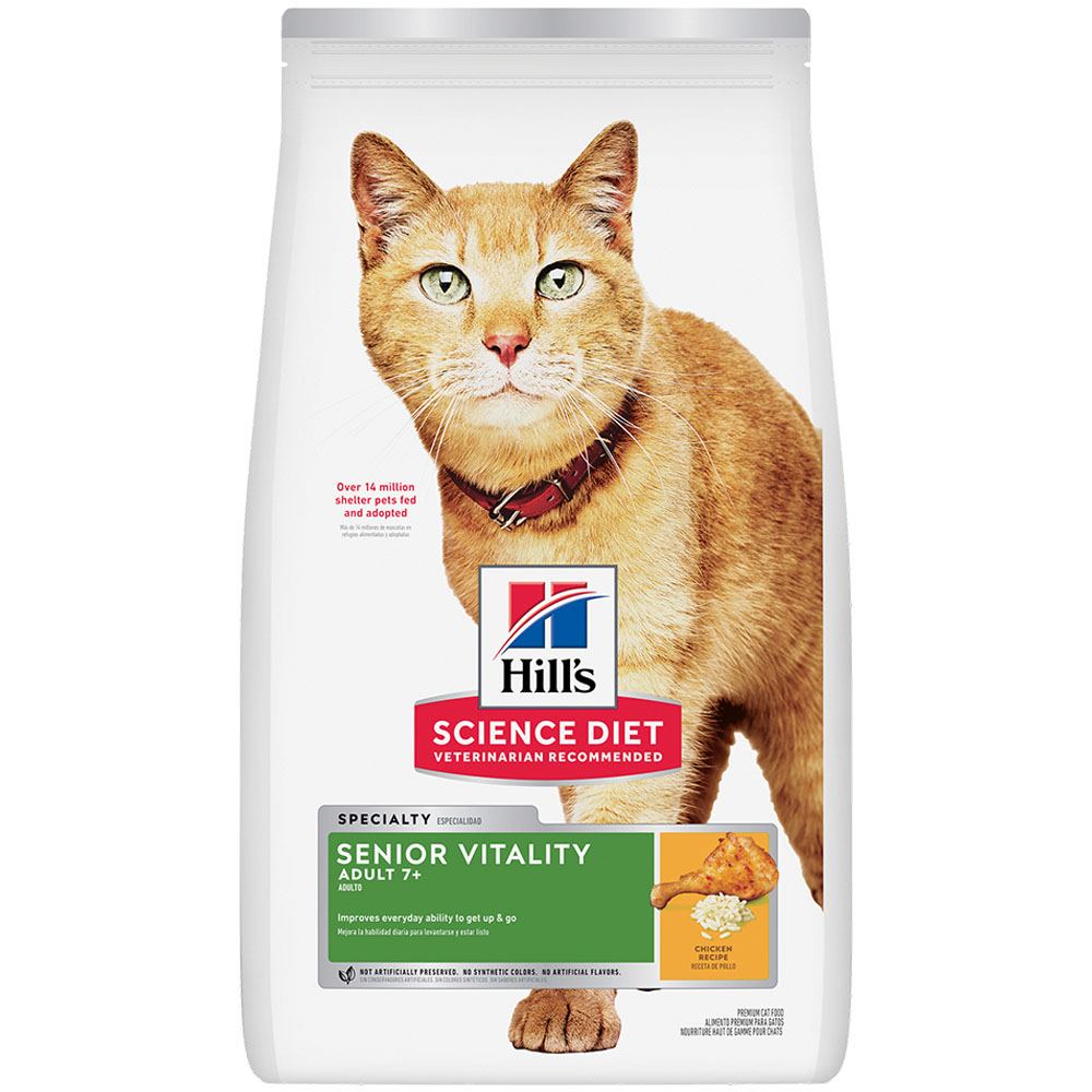 Hill's Science Diet Senior Vitality Chicken Recipe Adult 7+ Premium Dry Cat Food - Front
