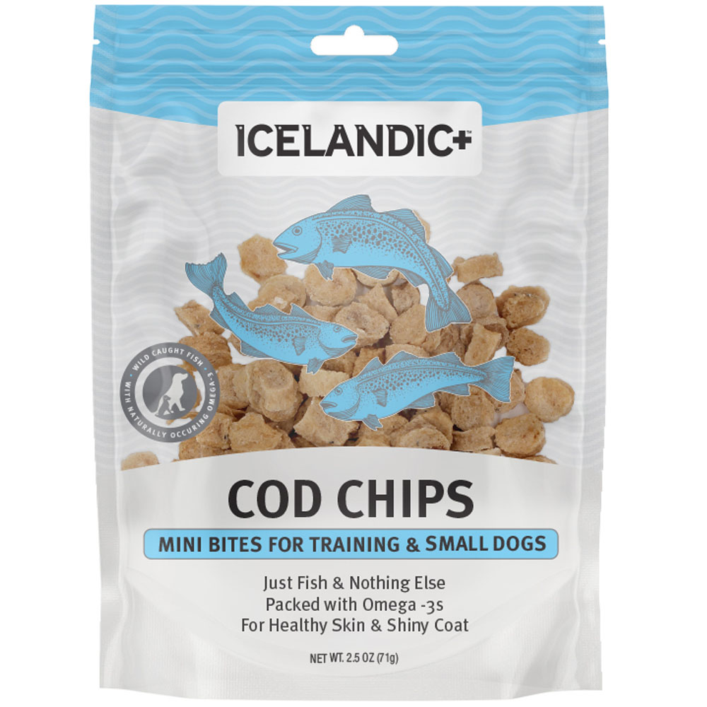 Icelandic+ Cod Chips Mini Bites Training Dog Treats - Front