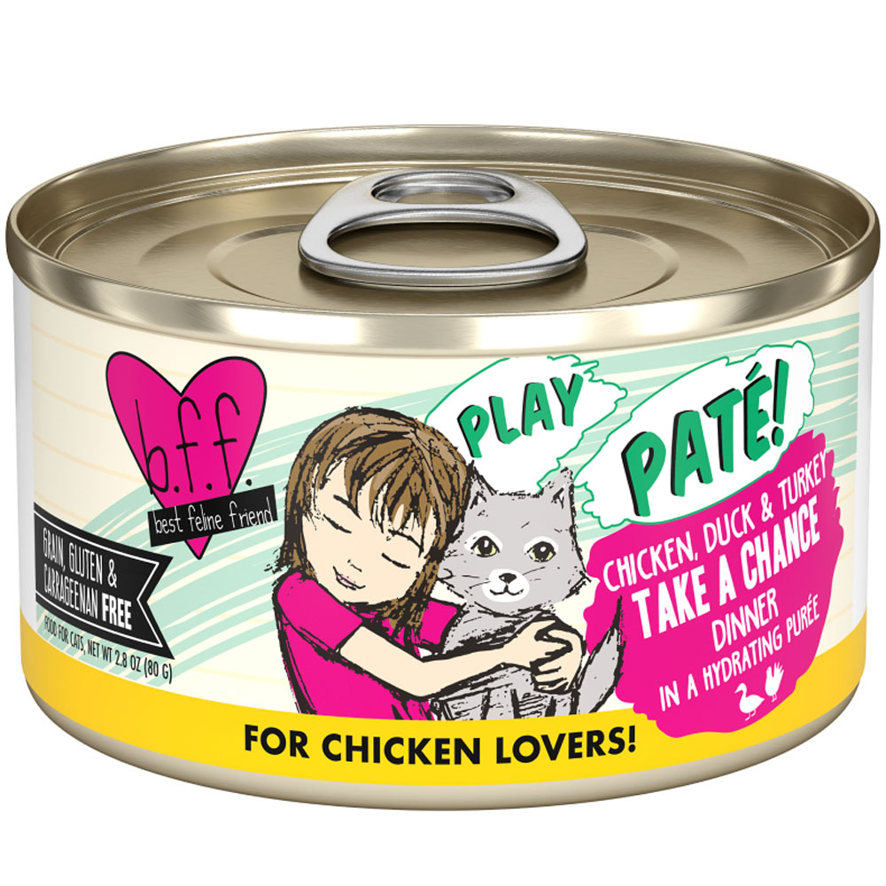 Weruva BFF Play Paté! Chicken, Duck & Turkey Take a Chance Dinner in a Hydrating Purée Canned Cat Food - Front