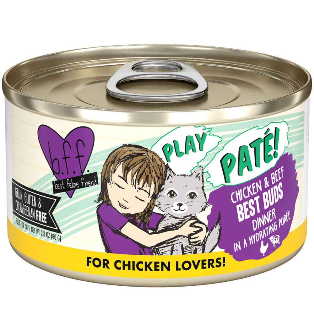 Weruva BFF Play Paté! Chicken & Beef Best Buds Dinner in a Hydrating Purée Canned Cat Food - Front