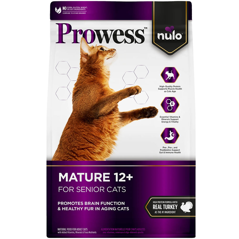 Nulo Prowess Mature 12+ High Protein Formula w/ Real Turkey Senior Dry Cat Food - Front