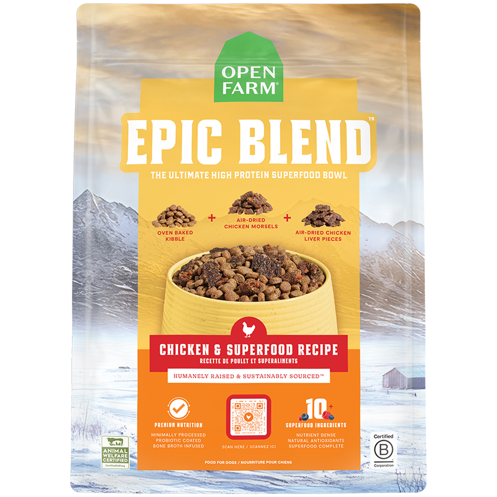 Open Farm Epic Blend Chicken & Superfood Recipe Oven Baked Dry Dog Food - Front