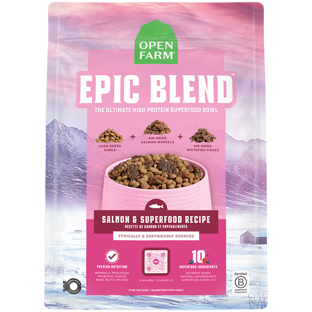 Open Farm Epic Blend Salmon & Superfood Recipe Oven Baked Dry Dog Food - Front