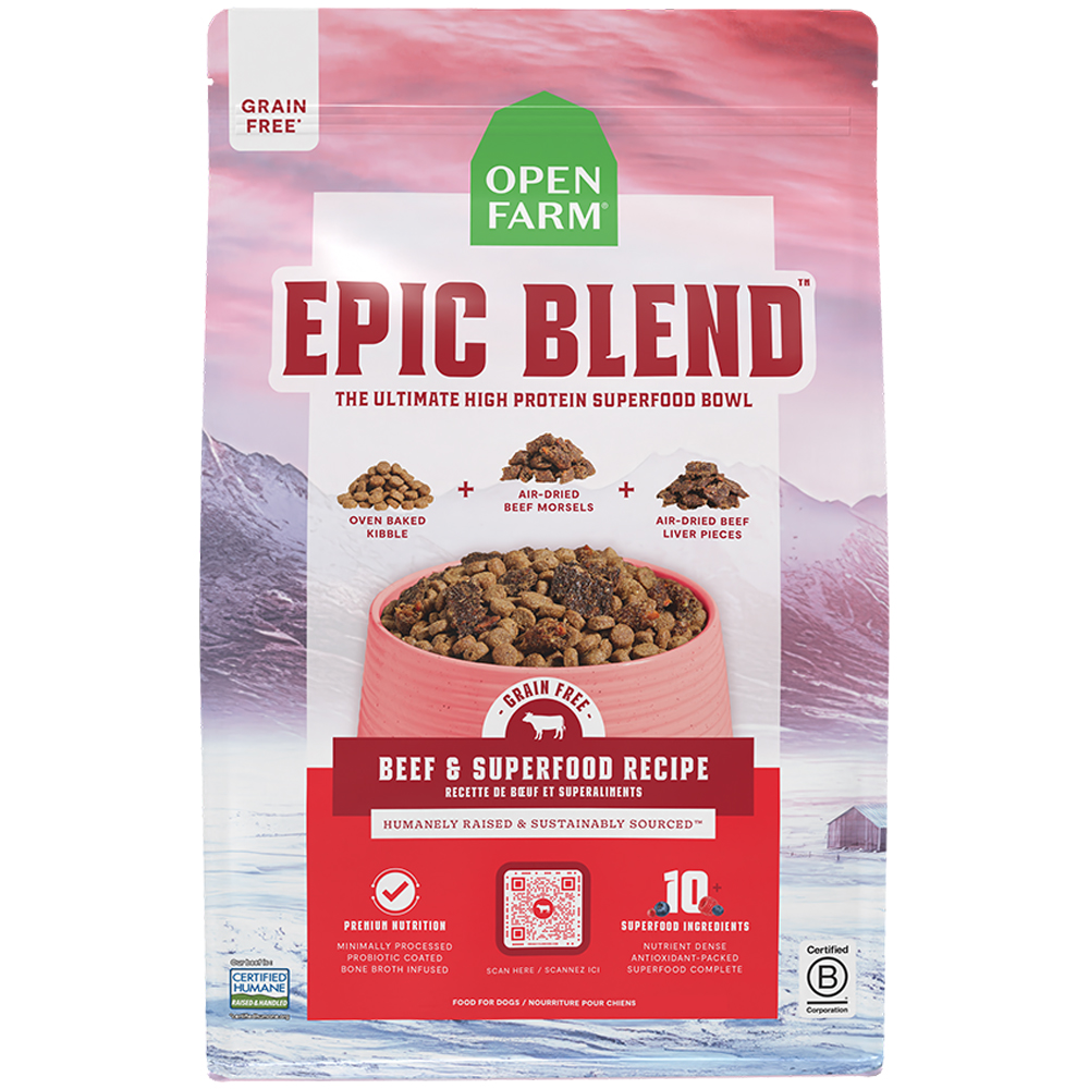 Open Farm Epic Blend Grain Free Beef & Superfood Recipe Oven Baked Dry Dog Food - Front
