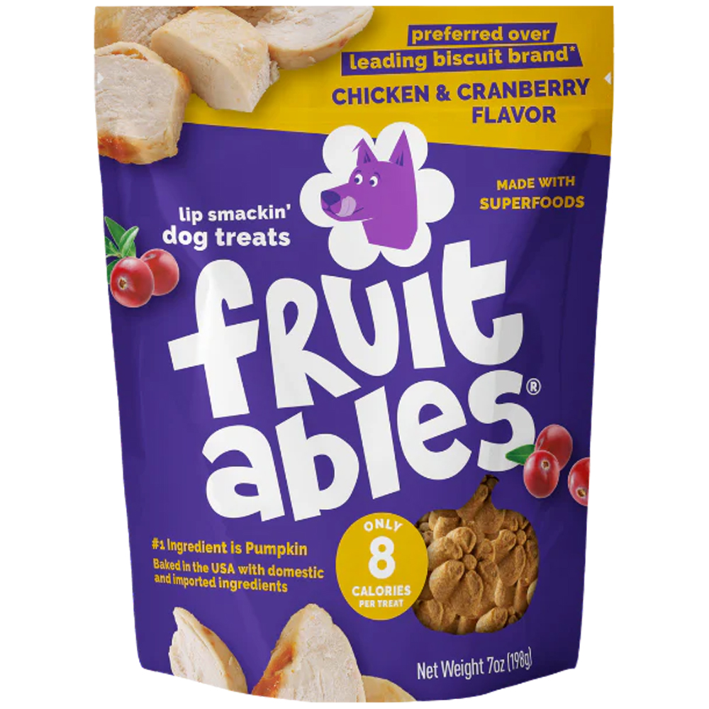 Fruitables Chicken & Cranberry Flavor Baked Dog Treats - Front