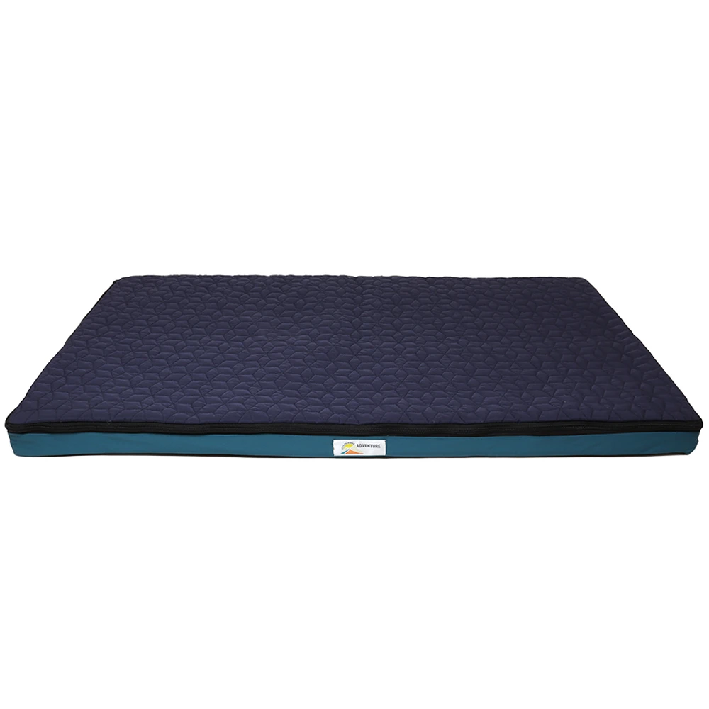 Fetch Your Own Adventure Navy Blue & Turquoise Hide Away Dog Mat - Front