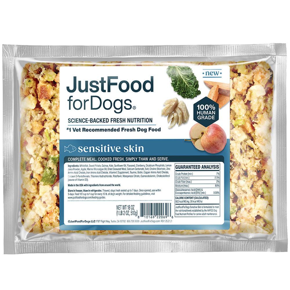 JustFoodforDogs Sensitive Skin Frozen Cooked Dog Food - Front