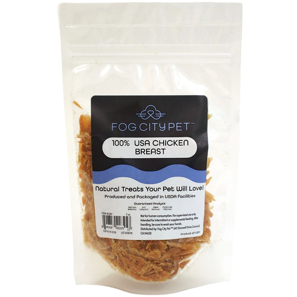  Fog City Pet Dehydrated Chicken Breast Dog Treats - Front, 3 oz