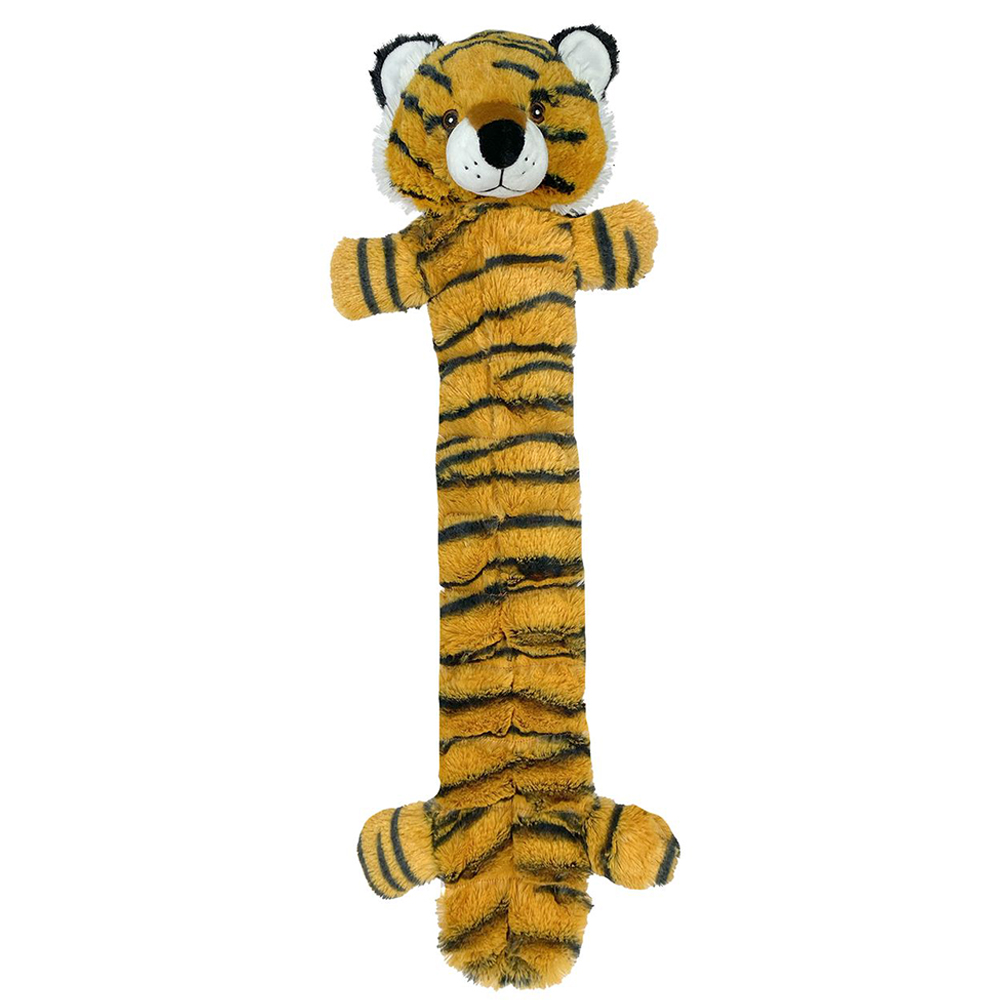 Multipet Tiger Safari Squeaker Mat Plush Dog Toy - Front