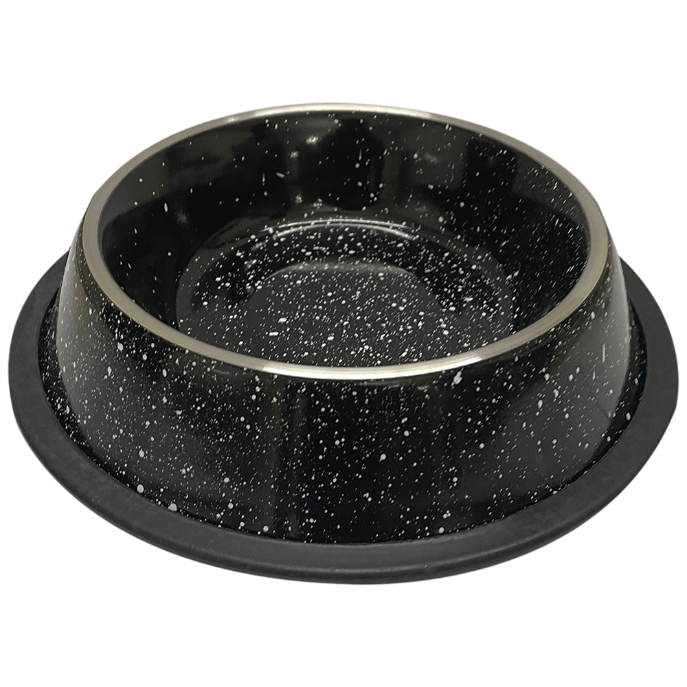 Indipets Black Non-Tip Camping Dog Bowl - Front