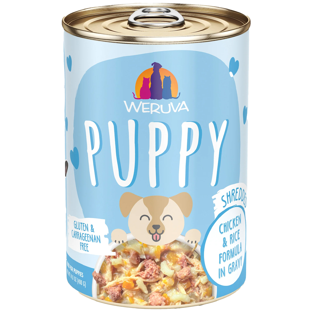 Weruva Puppy Shredded Chicken & Rice Formula in Gravy Canned Dog Food - Front