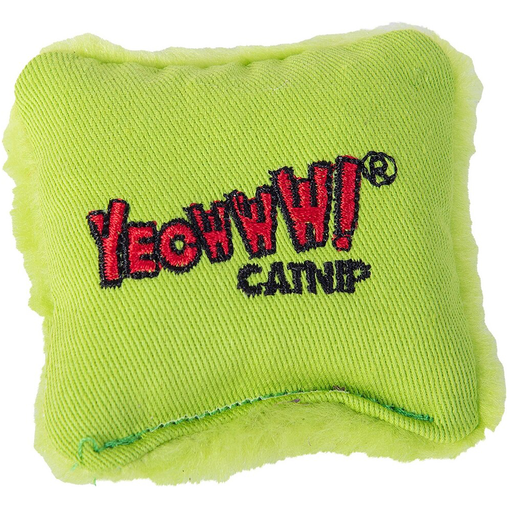 Yeowww! Green Pillow Catnip Filled Cat Toy - Front