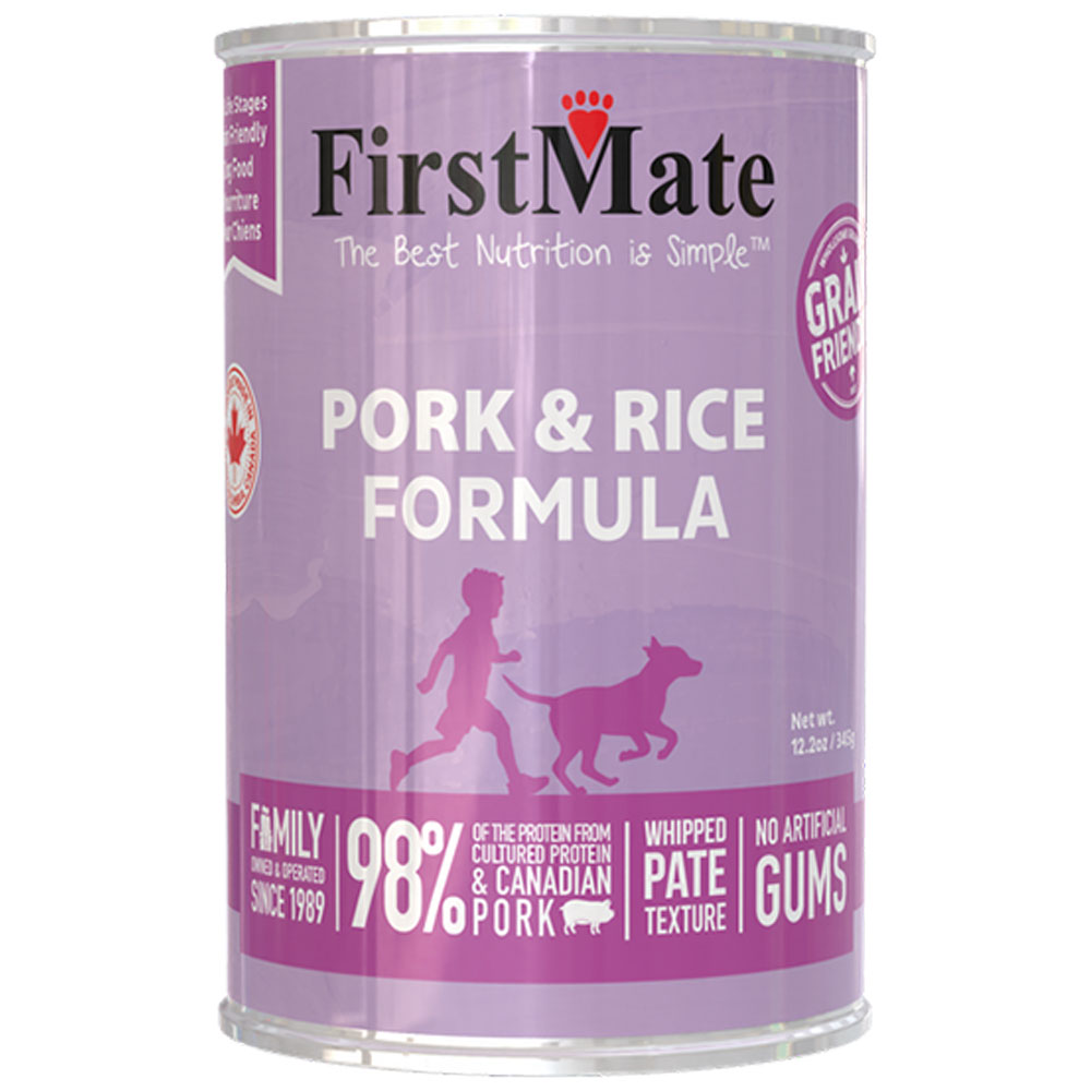 FirstMate Grain Friendly Pork & Rice Formula Whipped Paté Canned Dog Food - Front