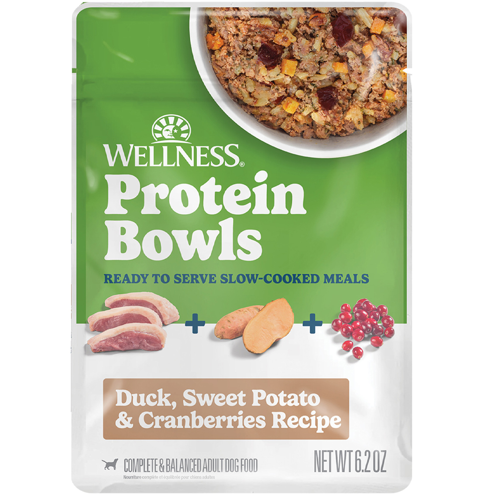 Wellness Protein Bowls Duck, Sweet Potato & Cranberries Recipe Adult Whole Meat Wet Dog Food - Front
