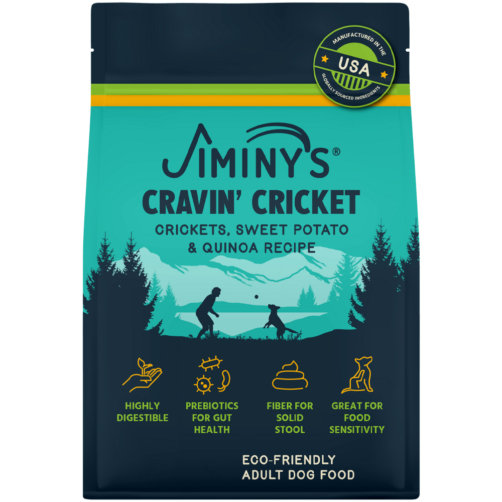 Jiminy's Cravin' Cricket w/ Crickets, Sweet Potato & Quinoa Recipe Eco-Friendly Adult Dry Dog Food - Front