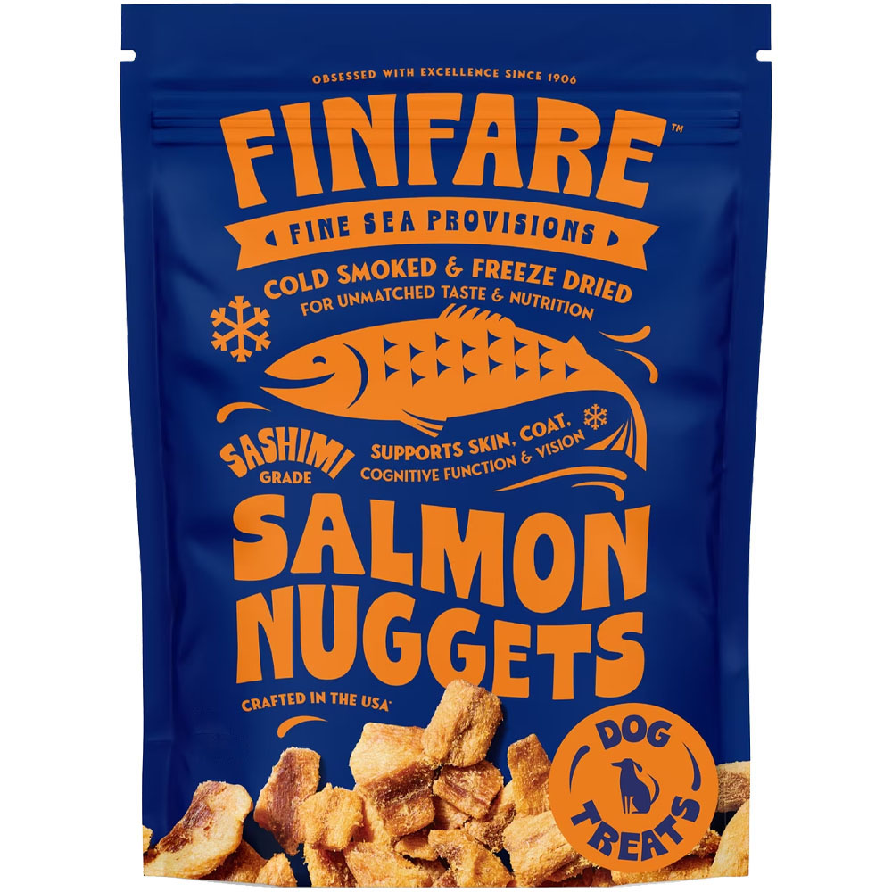 Finfare Sashimi Grade Salmon Nuggets Cold Smoked & Freeze-Dried Dog Treats - Front