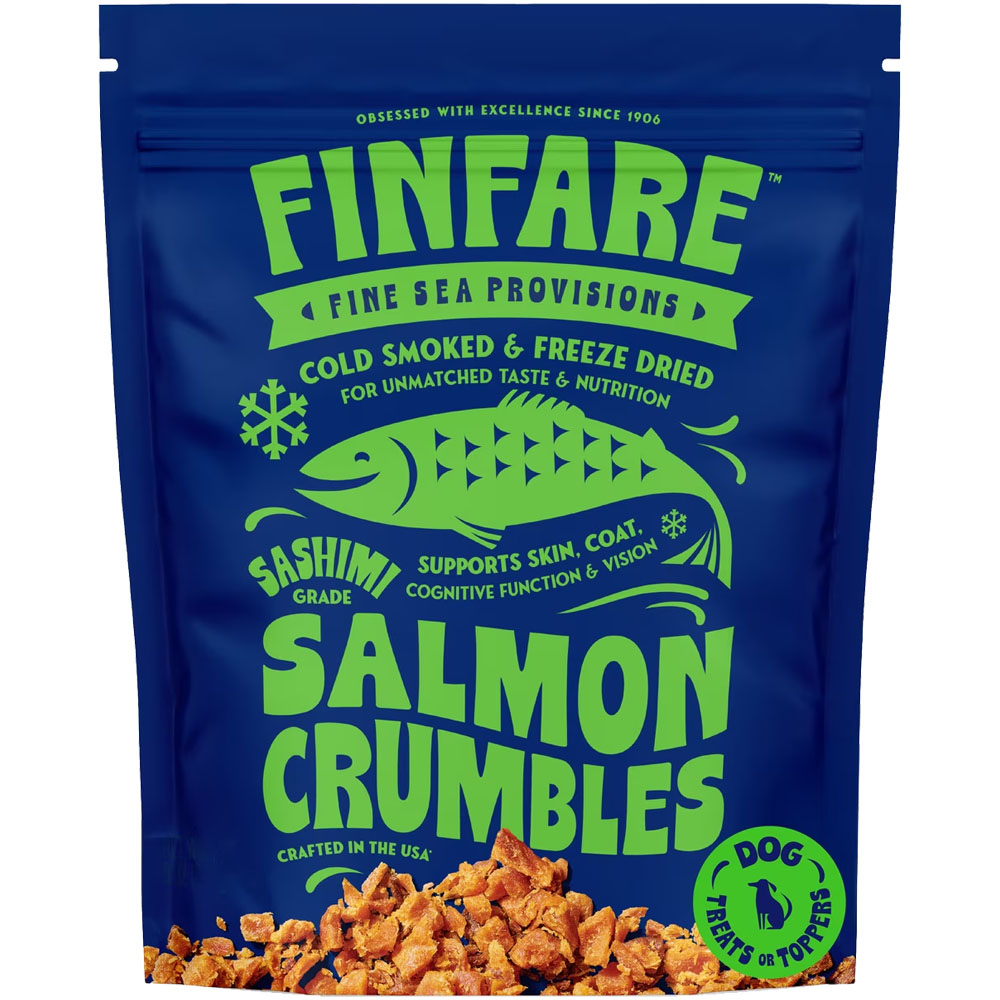 Finfare Sashimi Grade Salmon Crumbles Smoked & Freeze-Dried Dog Food Topper - Front