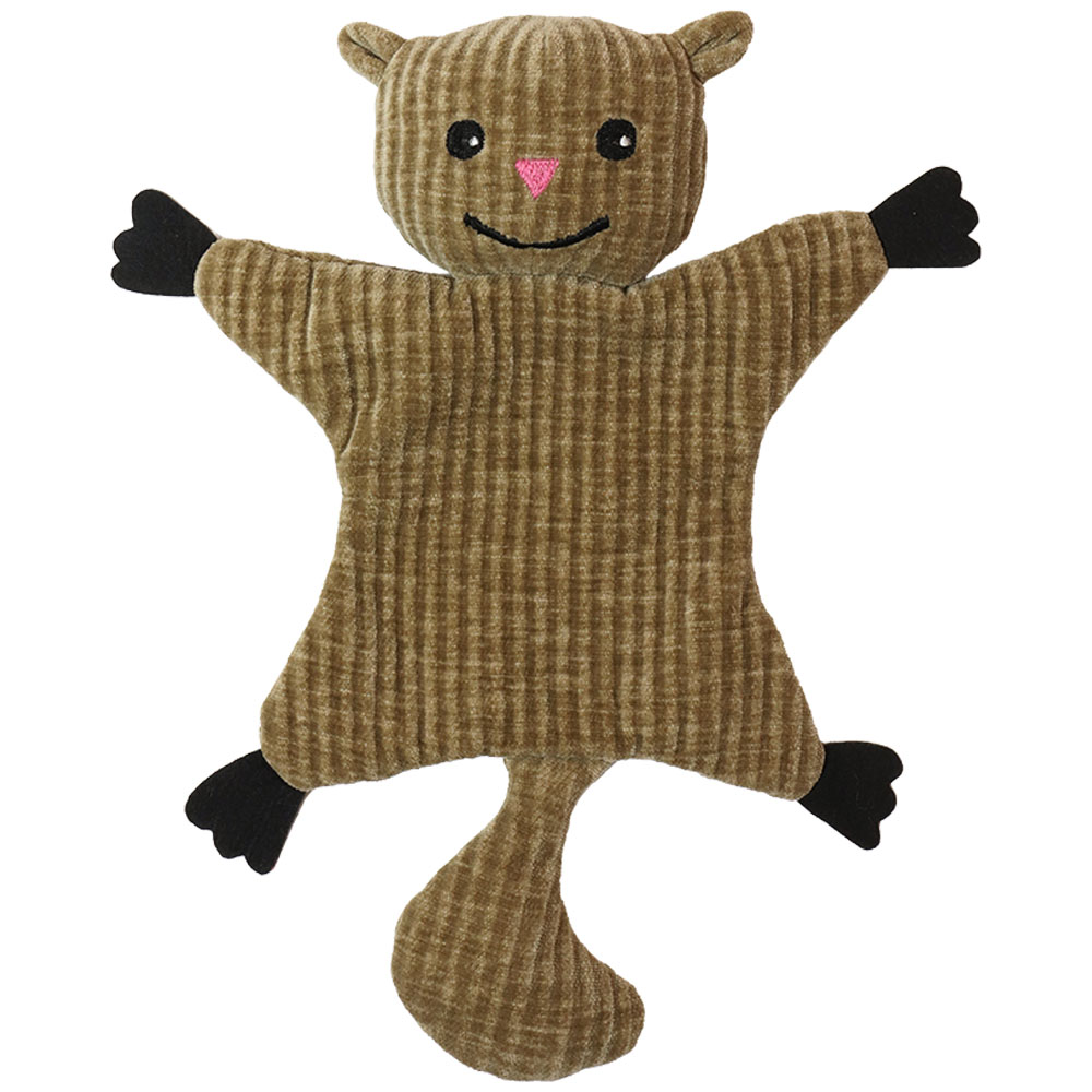 Fetch Your Own Adventure Flat Squirrel Crinkle Plush Dog Toy - Front