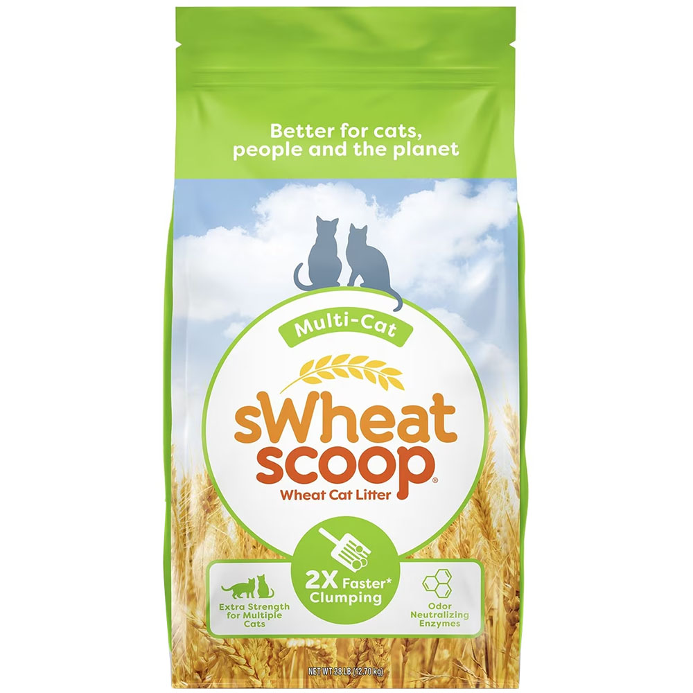 sWheat Scoop Multi-Cat 2x Faster Clumping Wheat Cat Litter - Front