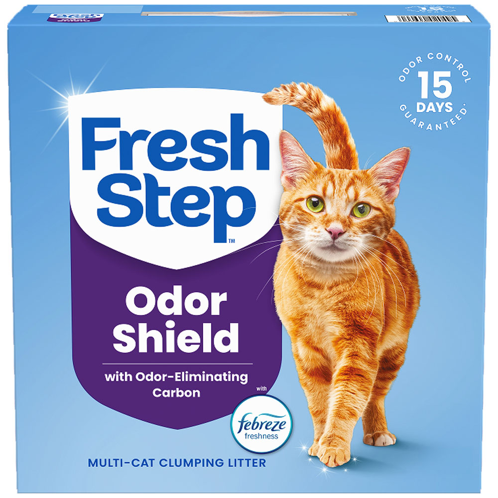 Fresh Step Odor Shield w/ Odor-Eliminating Carbon Febreze Freshness Multi-Cat Clumping Cat Litter - Front