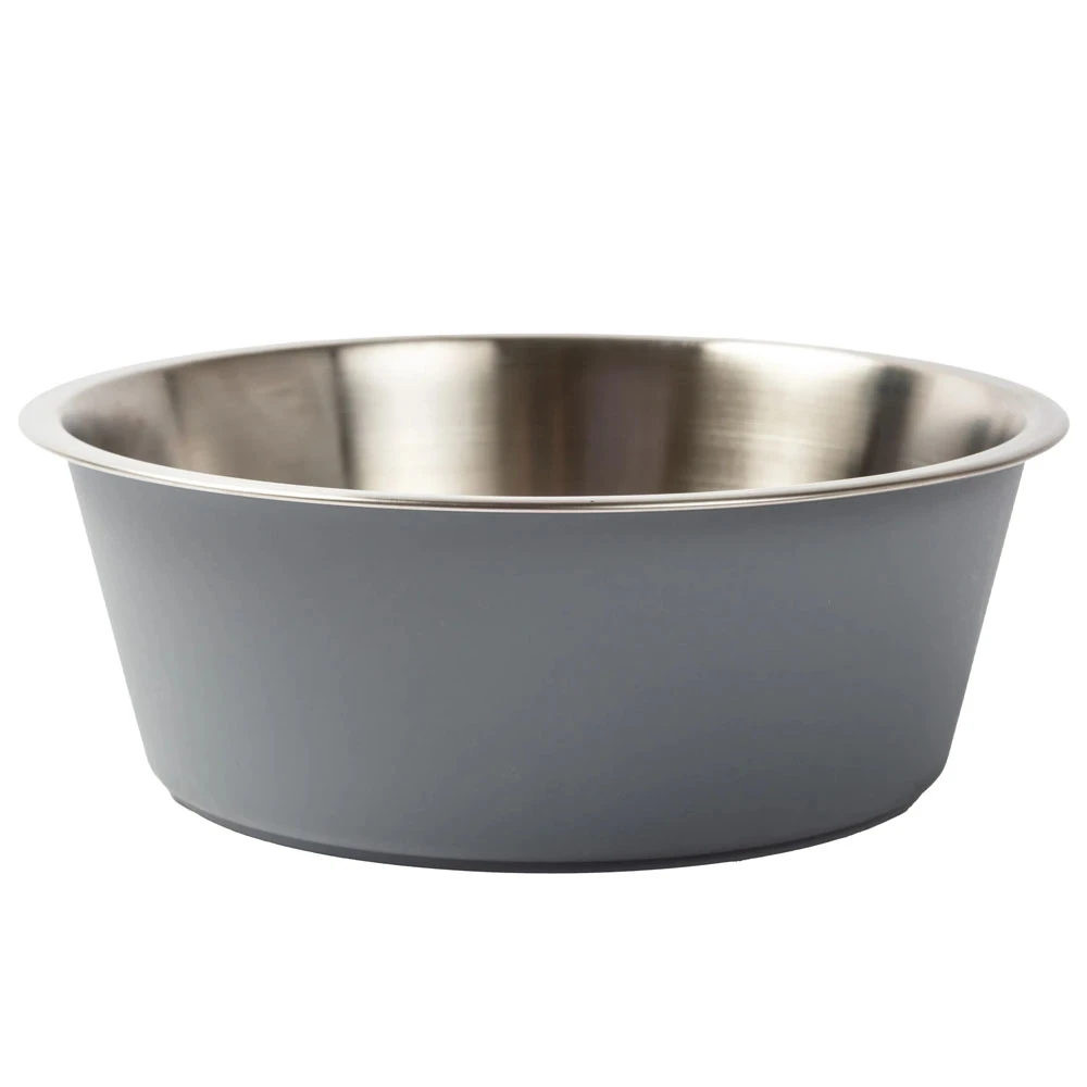 Park Life Designs Gray Malmo Stainless Steel Dog Bowl - Front